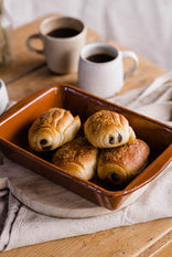 Cooked Hobbs House Pain Au Chocolat Pastries with mugs of coffee